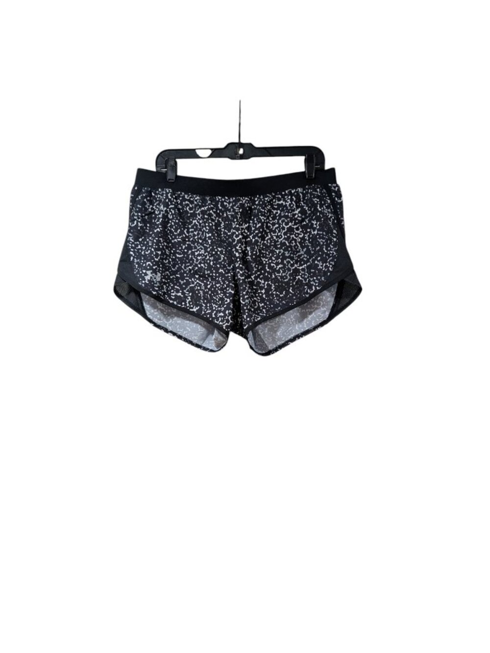 Under Armour Black White Women's Fly By 2.0 Printed Running Shorts Athletic Sz L